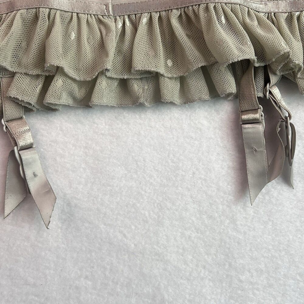 Victoria's Secret Corset Garter 36C Sexy Little Things Underwire Grey Swiss Dot - Picture 15 of 15